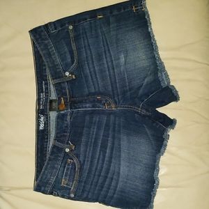 Mid rise jean shorts